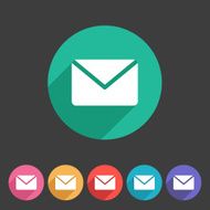 Mail post envelope icon flat web sign symbol logo label N2
