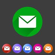 Mail post envelope icon flat web sign symbol logo label N3