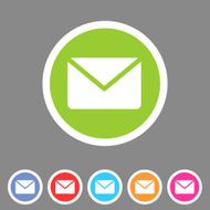 Mail post envelope icon flat web sign symbol logo label N4