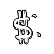 line drawing cartoon dollar symbol