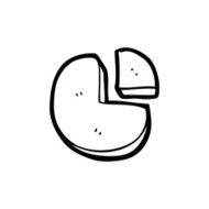 doodle line drawing cartoon pie chart