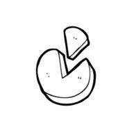 doodle line drawing cartoon pie chart N4