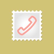 Telephone Handset vector stamp