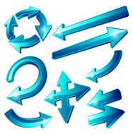Glossy Blue Arrow Icons