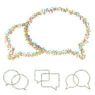 vector modern musical bubble speech set