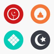 Vector modern eid mubarak colorful icons set N2