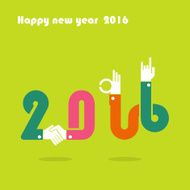 Happy New Year 2016 Colorful greeting card design N2