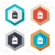 Sale price tag icons Discount symbols N5