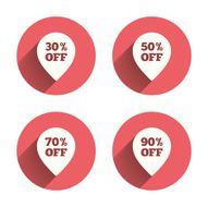Sale pointer tag icons Discount symbols N7