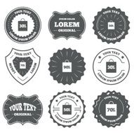 Sale bag tag icons Discount symbols N6