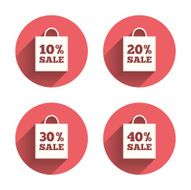 Sale bag tag icons Discount symbols N8