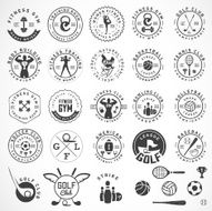 Sports Badges and Labels in Vintage Style