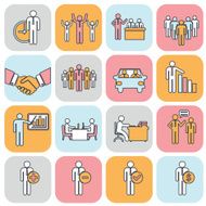 Human resources and management thin line icons set N3