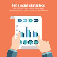 Business person analyzing financial statistics