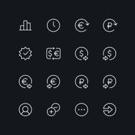 Outline ecommerce &amp; finance vector icons for web and mobile