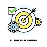 Time management and business planning graphic outline icon