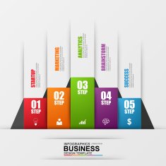 Abstract 3D digital business Infographic N4