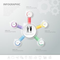 5 steps infographic template for business concept N2