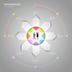 Design Infographic template 8 steps for business concept