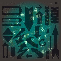 Set pointers and arrows on a black background