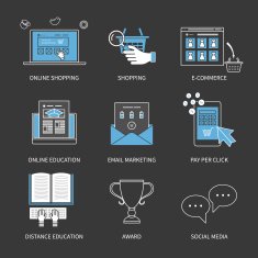 Concept for online shopping mobile marketing e-commerce social media
