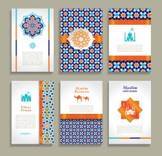 Banners set of ethnic design Religion abstract layout N6