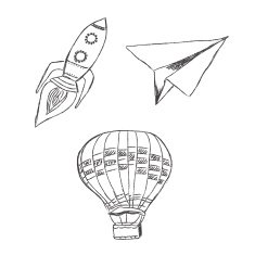 start up launch vector illustration set sketch