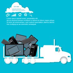 Cloud Computing Concept Different Electronic Vector