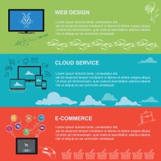 web design cloud service e-commerce vector illustration