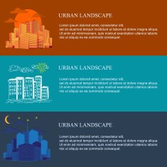 City landscape at daylight night and the sunset vector illustration