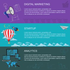flat design digital marketing startup analytics vector