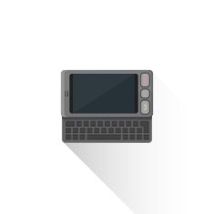 vector flat style gray communicator qwerty slider illustration i