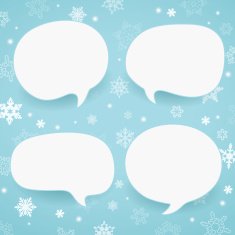Winter labels in form of speech bubbles N2