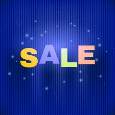 Sales on a blue background with stars Design element Vector
