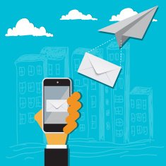 Messaging concept in flat design for web vector
