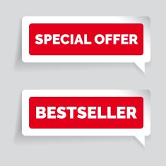 Special offer and bestseller sticker vector