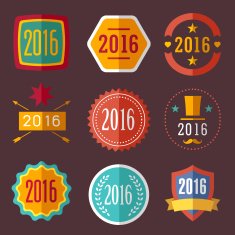 typographic set vintage labels signs badges