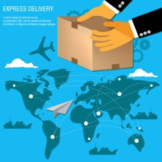 web delivery concept in flat design vector