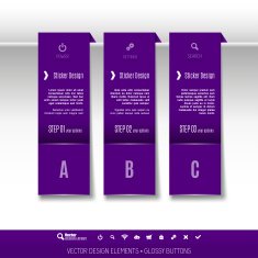 Vector tabs as design elements for business layouts N9