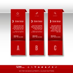 Vector tabs as design elements for business layouts N13