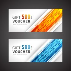 Voucher template abstract waves design