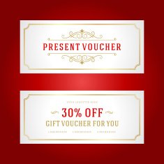 Voucher template with vintage ornament design