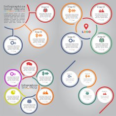 Set of infographics report template layout Vector N2