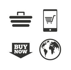 Online shopping icons Smartphone cart buy