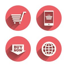 Online shopping icons Smartphone cart buy N2