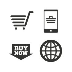 Online shopping icons Smartphone cart buy N3