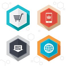 Online shopping icons Smartphone cart buy N4