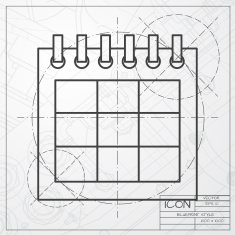 Vector calendar icon Epsclassic blueprint of0