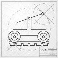 Vetor color flat trolley icon Epsclassic blueprint of0