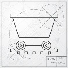 Vetor color flat trolley icon Epsclassic blueprint of0 N2